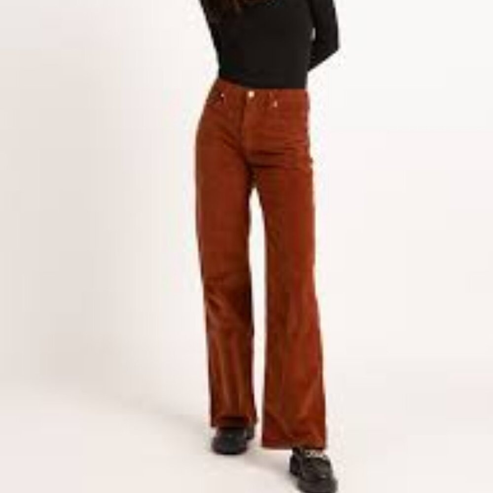 Silver Jeans Co. Rust High Rise corduroy jeans measurements in description